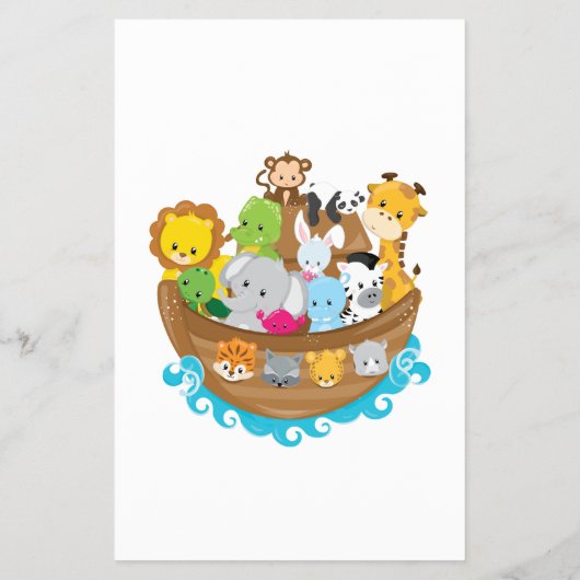 Noah's Ark ABC Baby shower Game Kaart (Achterkant)
