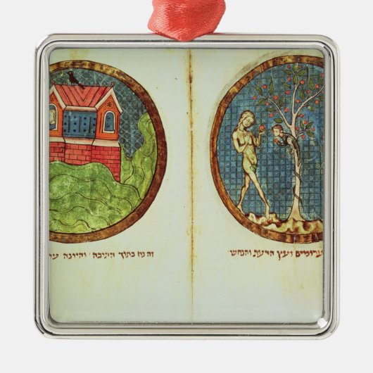 Noah's Ark, Adam en Eva Metalen Ornament (Voorkant)