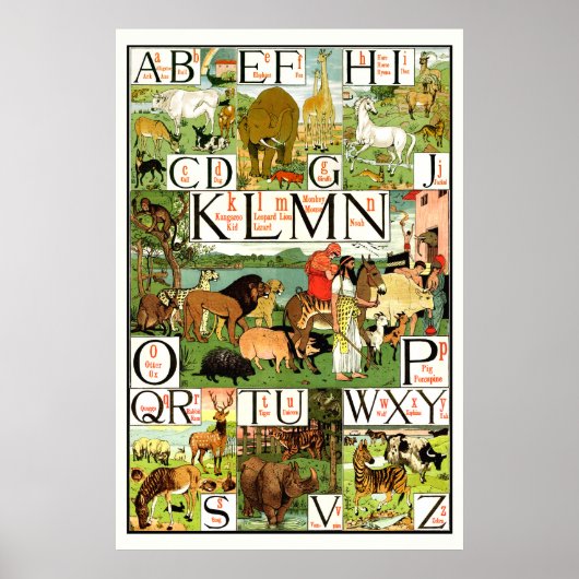 Noahs ark Alphabet ABC-Posters voor klaslokalen Poster (Voorkant)