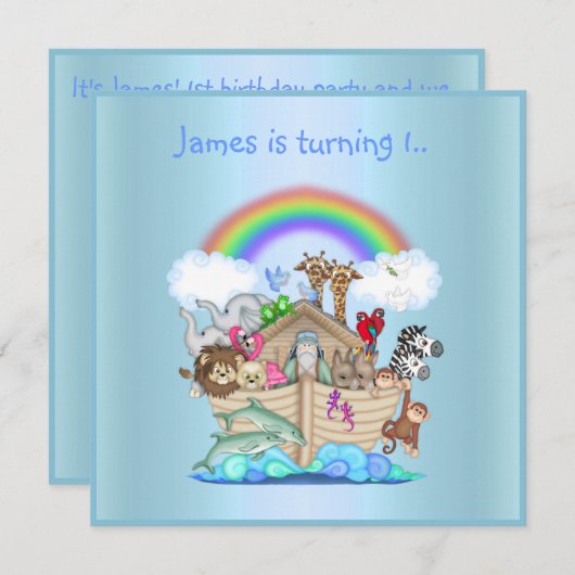 Noahs ark animal call BLUE 2 Kaart (Voorkant / Achterkant)