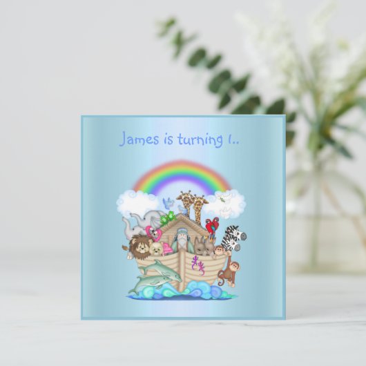 Noahs ark animal call BLUE 2 Kaart (Staand voorkant)