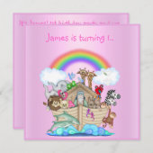 Noahs ark animal call PINK 2 Kaart (Voorkant / Achterkant)