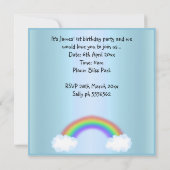 Noahs ark animal Rainbow-uitnodiging BLUE Kaart (Achterkant)