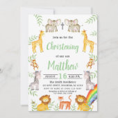 Noahs Ark Animal Rainbow Waterverf Christening Kaart (Voorkant)