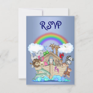 NOAHS ARK ANIMAL RSVP BLUE KAART