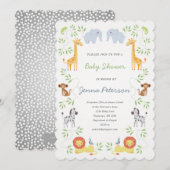 Noah's ark Animals Baby shower Uitnodiging (Voorkant / Achterkant)