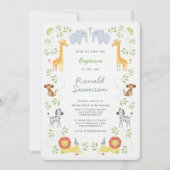 Noah's Ark Animals Baptism-uitnodiging Kaart (Voorkant)
