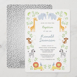 Noah's Ark Animals Baptism-uitnodiging Kaart
