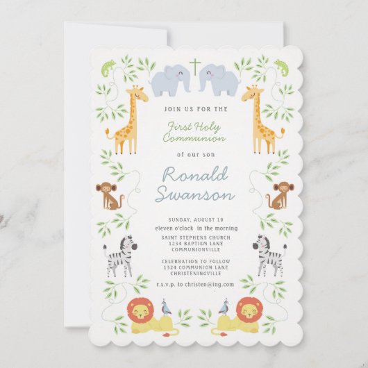 Noah's ark Animals Community Invitation Kaart (Voorkant)