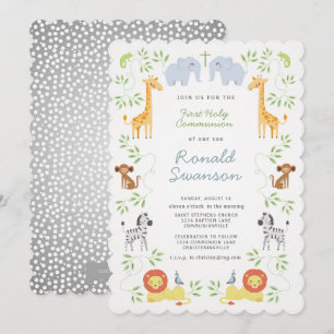 Noah's ark Animals Community Invitation Kaart