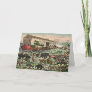 Noahs Ark Animals Illustration 1882 Kaart