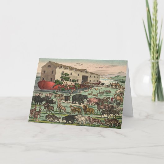 Noahs Ark Animals Illustration 1882 Kaart (Voorkant)