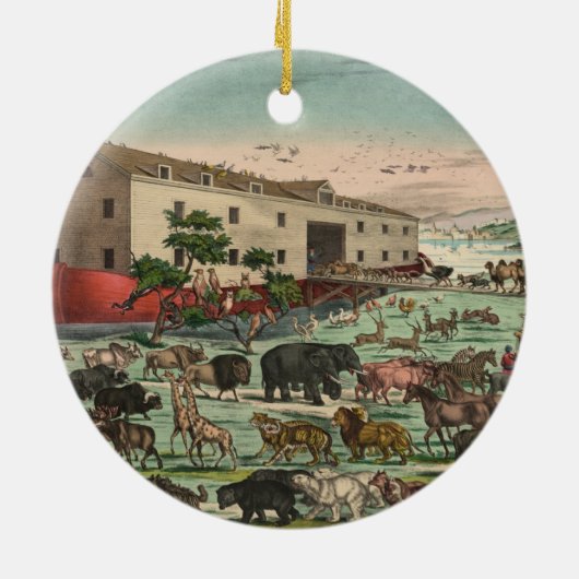 Noahs Ark Animals Illustration 1882 Keramisch Ornament (Achterkant)