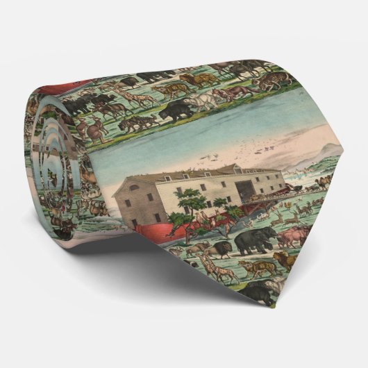  Noahs Ark Animals Illustration 1882 Stropdas (Opgerold)