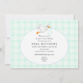 Noah's Ark Animals Mint Green Gingham Kaart (Achterkant)