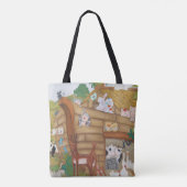Noah's Ark Animals op een boot die naar je kijkt. Tote Bag (Achterkant)