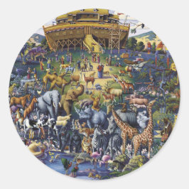 Noahs Ark Animals Ronde Sticker