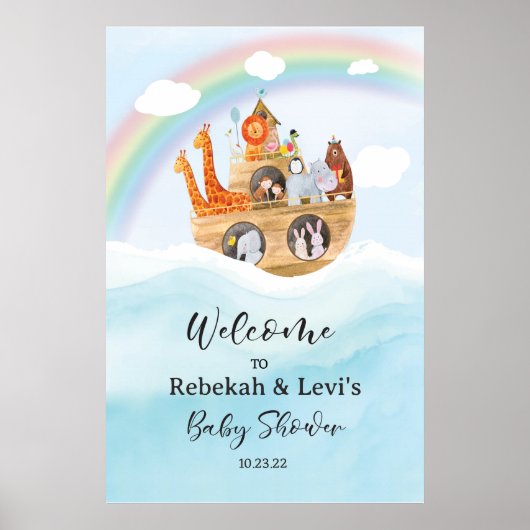 Noah's Ark Arc Welkomstbord Poster (Voorkant)