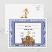 Noahs Ark Baby Aankondiging postkaarten (Voorkant / Achterkant)