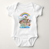 Noah's Ark Baby animals romper unisex (Voorkant)