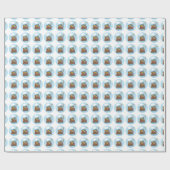  Noah's Ark Baby Baptism, Boy Blue Cadeaupapier (Vlak)