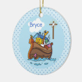 Noah's Ark Baby Baptism, Boy Blue Keramisch Ornament (Links)