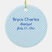 Noah's Ark Baby Baptism, Boy Blue Keramisch Ornament (Achterkant)