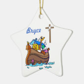  Noah's Ark Baby Baptism, Boy Blue Keramisch Ornament (Links)