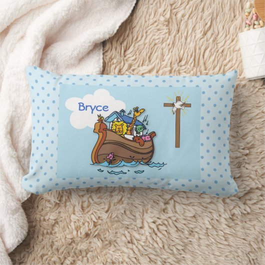 Noah's Ark Baby Baptism, Boy Blue Kussen (Deken)
