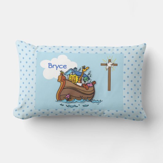  Noah's Ark Baby Baptism, Boy Blue Kussen (Voorkant)