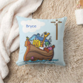  Noah's Ark Baby Baptism, Boy Blue Kussen (Deken)