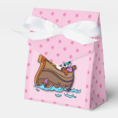  Noah's Ark Baby Baptisme, Girl Pink Bedankdoosjes (Voorkant Zijde)