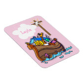 Noah's Ark Baby Baptisme, Girl Pink Magneet (Rechterzijde)