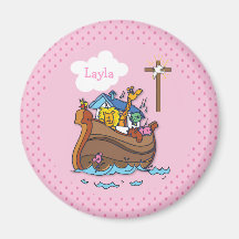  Noah's Ark Baby Baptisme, Girl Pink