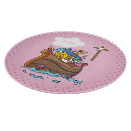  Noah's Ark Baby Baptisme, Girl Pink Snijplank
