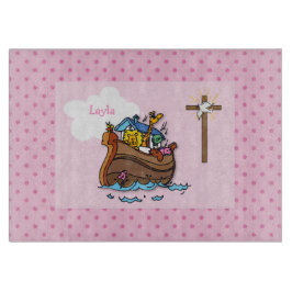  Noah's Ark Baby Baptisme, Girl Pink Snijplank