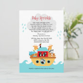 Noah's Ark Baby besprenkel uitnodiging, baby showe Kaart (Staand voorkant)
