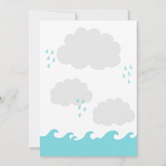 Noah's Ark Baby besprenkel uitnodiging, baby showe Kaart (Achterkant)