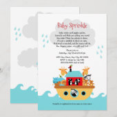 Noah's Ark Baby besprenkel uitnodiging, baby showe Kaart (Voorkant / Achterkant)