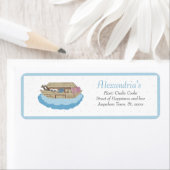 Noah's Ark Baby Blue Baby boy Shower Uitnodiging Etiket (Insitu)