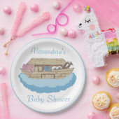 Noah's Ark Baby Boy Blauw Baby shower Papieren Bordje (Feest)