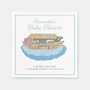 Noah's Ark Baby Boy Blauw Baby shower Servet