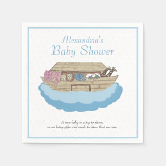 Noah's Ark Baby Boy Blauw Baby shower Servet