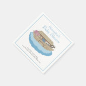 Noah's Ark Baby Boy Blauw Baby shower Servet (Hoek)