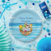 Noah's Ark | Baby dieren | Gepersonaliseerd Papieren Bordje (Feest)
