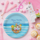 Noah's Ark | Baby dieren | Gepersonaliseerd Papieren Bordje (Feest)