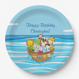 Noah's Ark   Baby dieren   Gepersonaliseerd Papieren Bordje