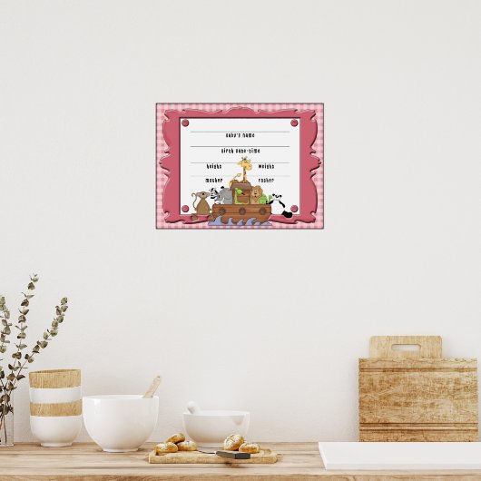 Noah's Ark Baby Girl Poster (Keuken)