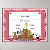 Noah's Ark Baby Girl Poster (Voorkant)