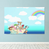 Noah's Ark Baby kwekerij Art Wall Canvas (Insitu (Houten vloer))